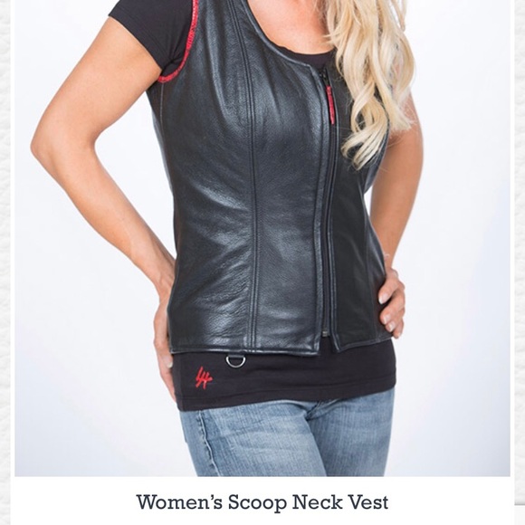 Lissa Hill Jackets & Blazers - Leather female biker vest / all black / luxurious
